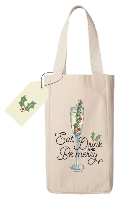 Eat Drink & Be Merry Wine Bag