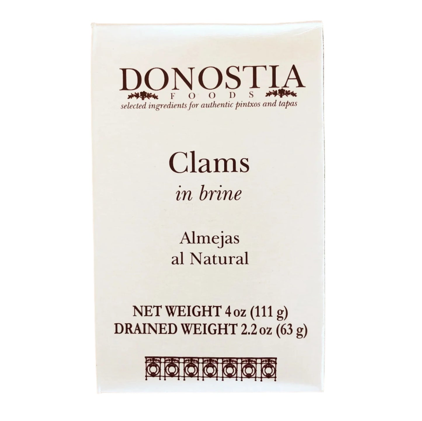 Razor Shell Clams in Brine (Navajas al Natural) 4oz tin