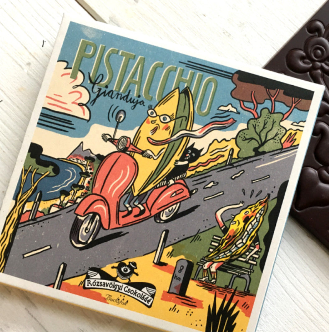 Rozsavolgyi Csokolade Gianduja Bar w/ Pistachio Paste