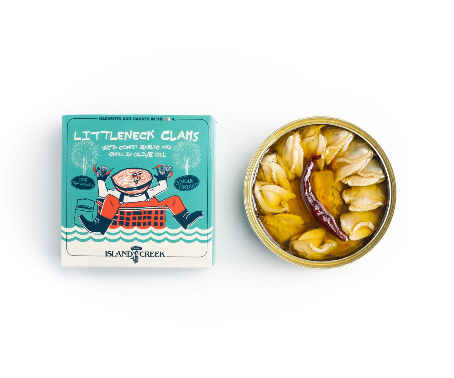 Littleneck Clams with Confit Garlic and Chili in Olive Oil