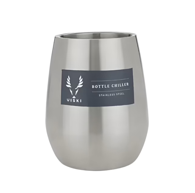 Viski Stainless Steel Double Walled Sweat Proof Bottle Chiller