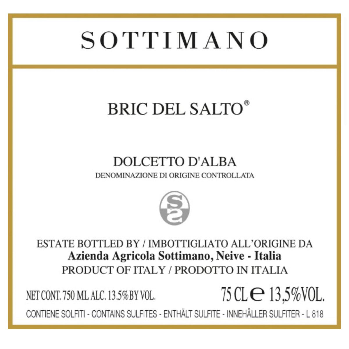 Sottimano dolcetto bric de salto 2025